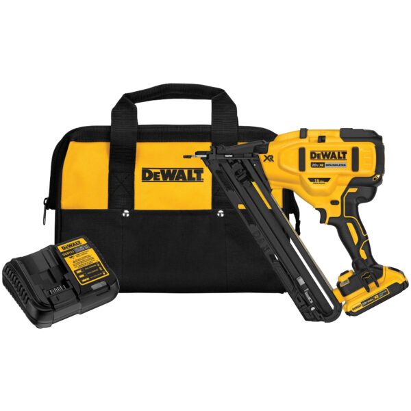 DEWALT DCN650D1 20V MAX* XR 15 GA Cordless Angled Finish Nailer Kit