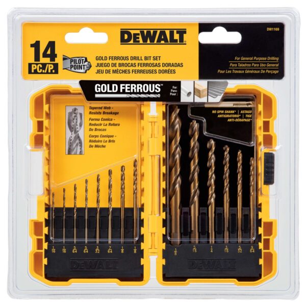 DEWALT DW1169 PILOT POINT® 14 PC. SET WITH 3/8" BIT (TOUGH CASE)