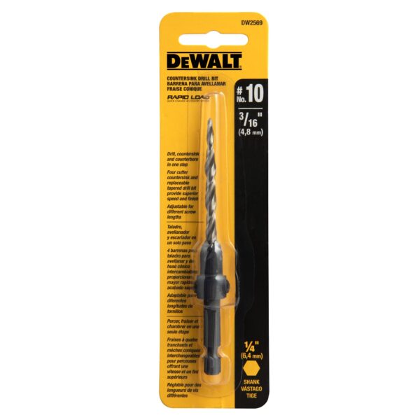 DEWALT DW2569 #10 Countersink w/ 3/16" Drill Bit