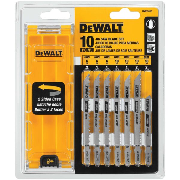 DEWALT DW3741C 10 Pc. T-Shank Jig Saw Blade Set With Case