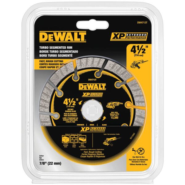 DEWALT DW4713T 4-1/2" Seg Diamond Saw Blade