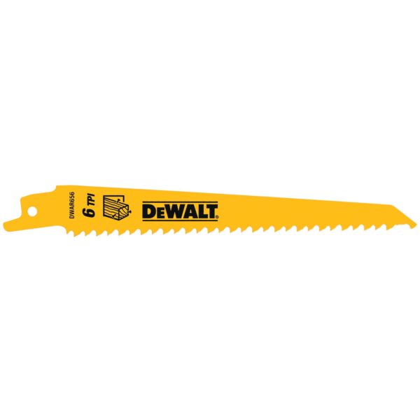 DEWALT DW4802B 6" 6 TPI Taper Back Bi-Metal Reciprocating Blade