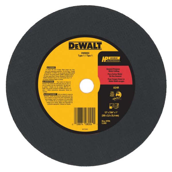 DEWALT DW8004 12" x 7/64" x 1" Chop Saw Wheel