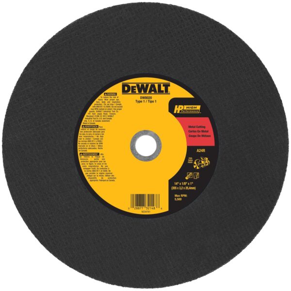 DEWALT DW8020 14" x 1/8" x 1" Metal Cut-Off Wheel