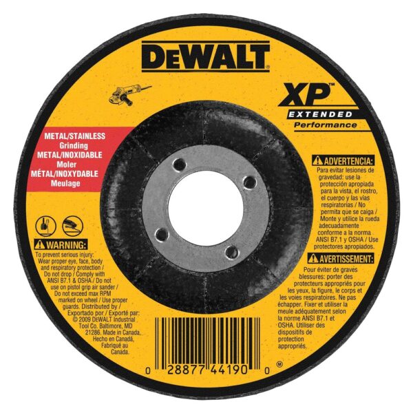 DEWALT DW8814 5" x 1/4" x 7/8" Type 27- HP Premium Aluminum Oxide Grinding Wheel