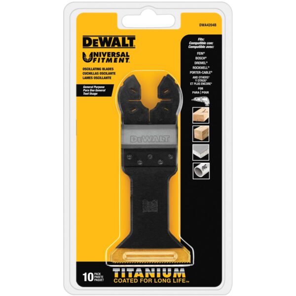 DEWALT DWA4204B Wide Titanium Oscillating Wood w/Nails Blade 10 pk