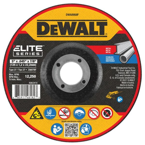 DEWALT DWA8958F 5" x .045" x 7/8" T27 XP Ceramic Deep Cut