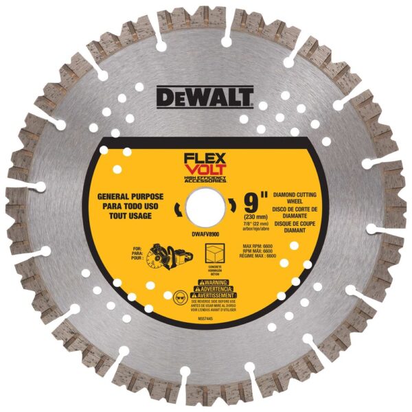 DEWALT DWAFV8900 9" Diamond Cutting Wheel FlexVolt