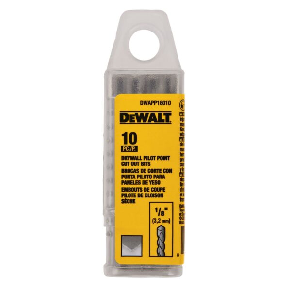 DEWALT DWAPP18010 1/8" DWALL PILOTPOINT CUTOUT BIT10