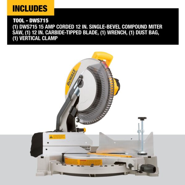 DEWALT DWS715 12" Single Bevel Compound Mitre Saw - Image 2