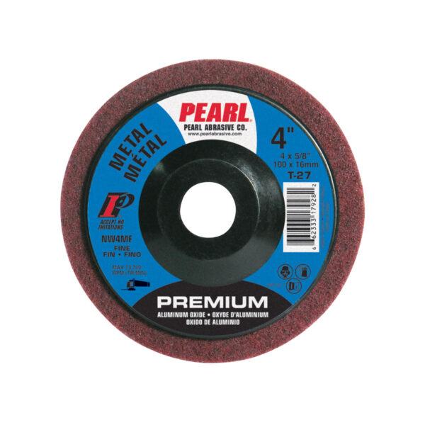 PEARL NW45MF 4-1/2 x 7/8 AO Maroon Surface Preparation Wheel, Fine Grit