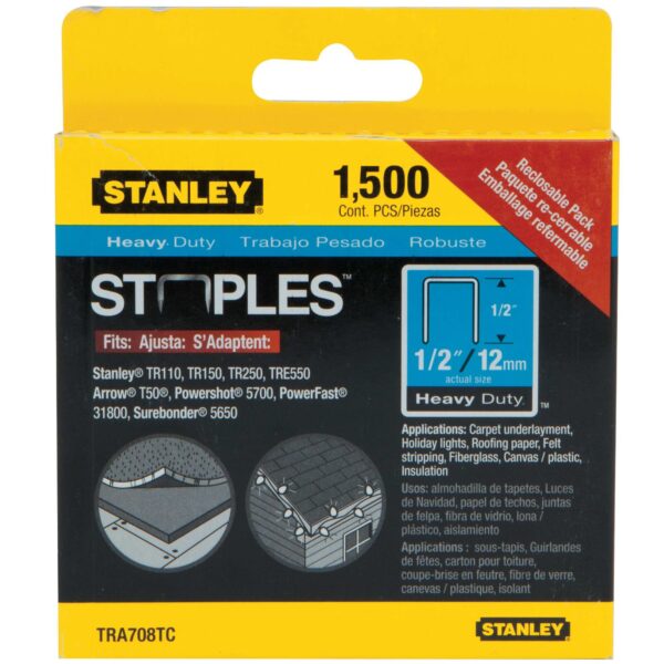 STANLEY TRA708TCS 1/2" Staples 1500Pk