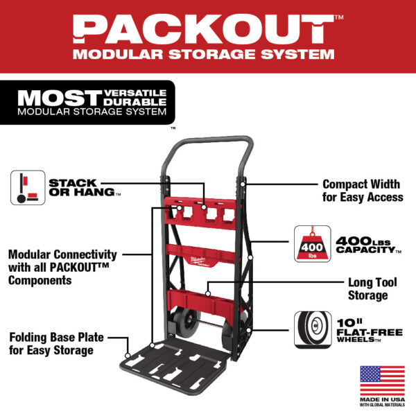 MILWAUKEE 48-22-8415 PACKOUT 2-Wheel Cart - Image 3
