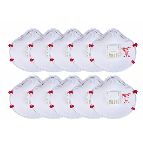 MILWAUKEE 48-73-4014 10pk N95 Valved Respirator