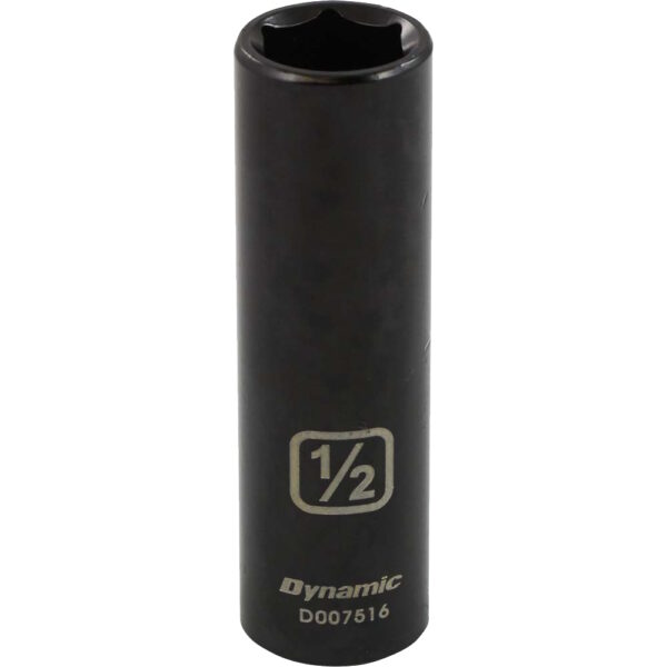 DYNAMIC TOOLS D007516 3/8" Drive 6Pt 1/2" Deep Impact Socket