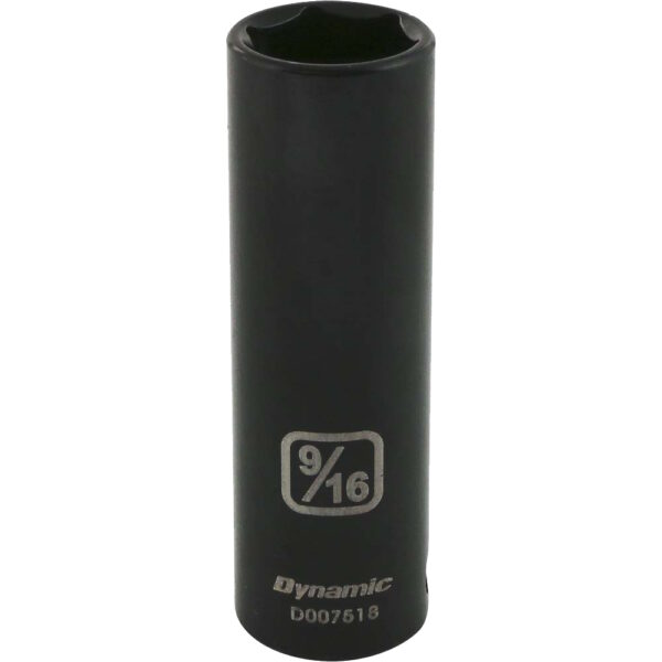 DYNAMIC TOOLS D007518 3/8" Drive 6Pt 9/16" Deep Impact Socket