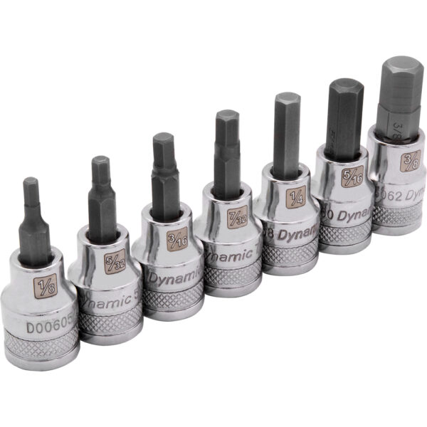DYNAMIC TOOLS D010014 3/8" Drive 7Pc SAE Standard Length Hex Socket Set
