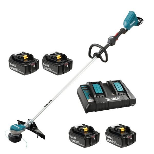 MAKITA DUR368LPT4 18Vx2 LXT BL 15" Line Trimmer Kit w/4  5.0Ah Bat & Charg
