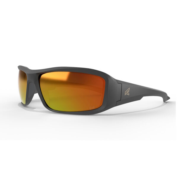 EDGE XBAP139 Brazeau Torque Safety Glasses - Blk w/ Red E Frame Red Mirror Lens