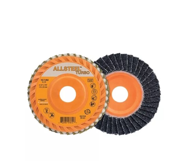WALTER 15Y504 5" x 7/8" 40 Grit ALLSTEEL Turbo Flap Disc Steel & Stainless Steel