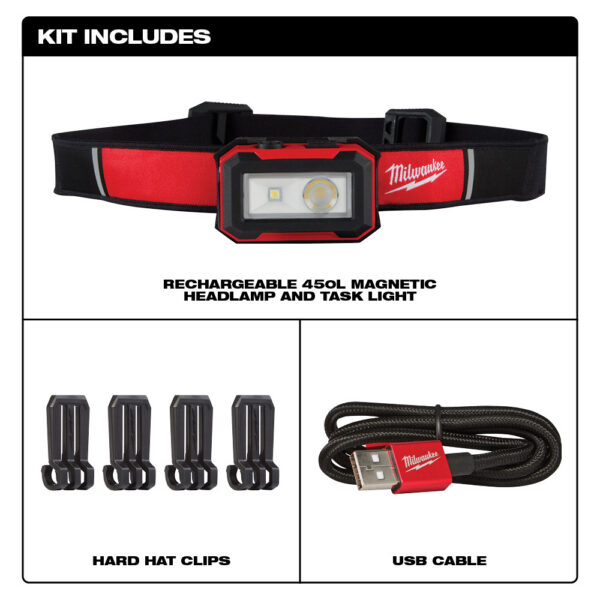 MILWAUKEE 2012R Rechargeable Magnetic Head Light - Image 3