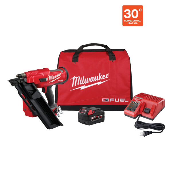 MILWAUKEE 2745-21 M18 Fuel 30 Degree 3-1/2" Strip Framing Nailer Kit - Image 3