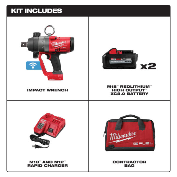 MILWAUKEE 2867-22 M18 Fuel 1" High Torque Impact Wrench Kit w/One Key - Image 2