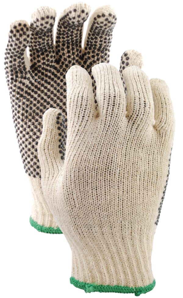 WASTON 417-L Large PVC Dotted Cotton Gloves 12PK (Brown)