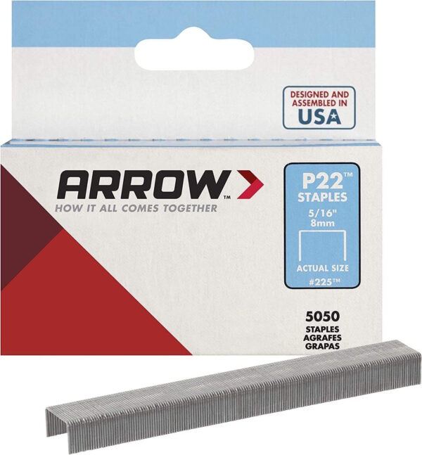 ARROW 4243184 225 Crown Staple 7/16" Flat Crown 5/16" L Leg (5000/BX)