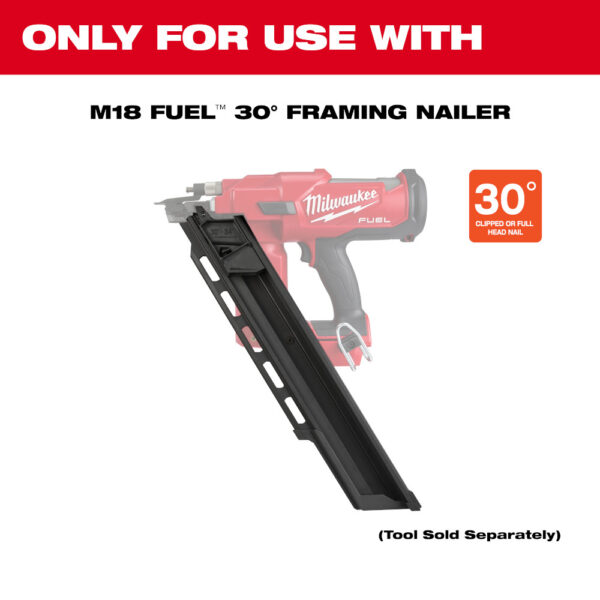 MILWAUKEE 48-08-2745 30 Degree Framing Nailer Extended Capacity Magazine - Image 3