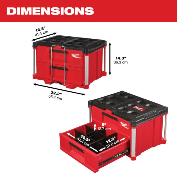 MILWAUKEE 48-22-8442 PACKOUT 2-Drawer Tool Box - Image 4