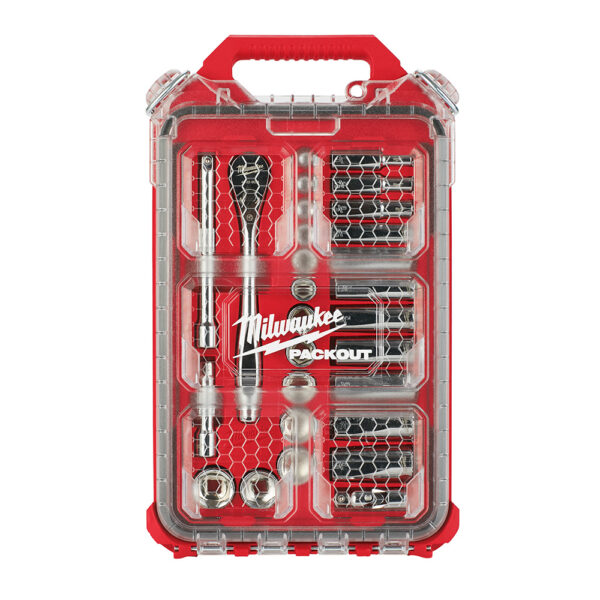 MILWAUKEE 48-22-9481 3/8" 28pc Ratchet and Socket Set in PACKOUT - SAE - Image 2