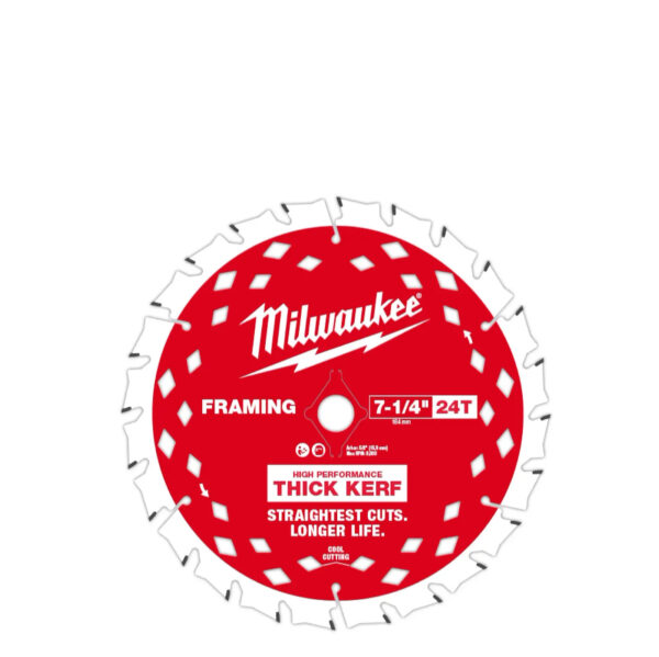 MILWAUKEE 48-41-0740 7-1/4" 24 Tooth Thick Kerf Framing Circular Saw Blade