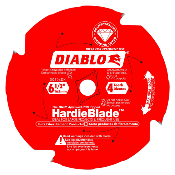 DIABLO D0604DH 6-1/2" x 4T PCD Fiber Cement Hardie Circular Saw Blade