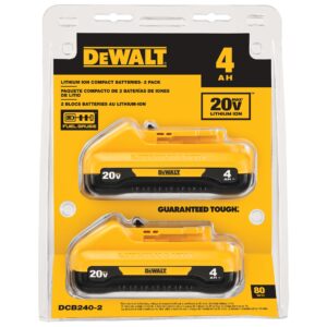 DEWALT DCB240-2 20V MAX 4.0Ah Battery Slim 2-Pack
