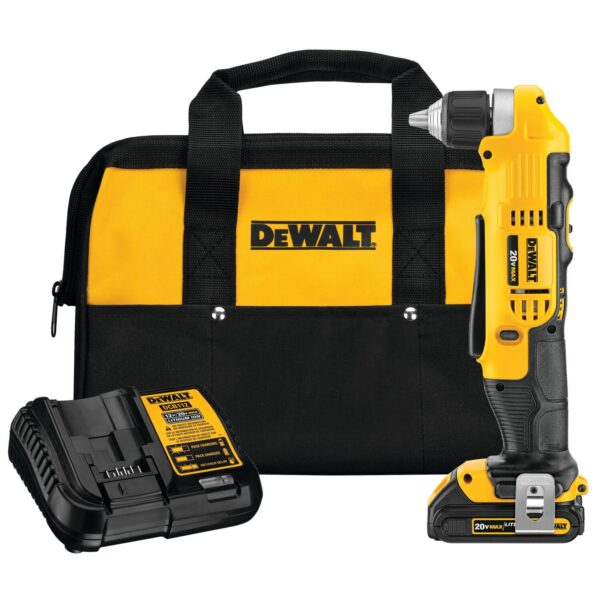 DEWALT DCD740C1 20V MAX Li-Ion Compact 3/8" Right Angle Drill/Driver