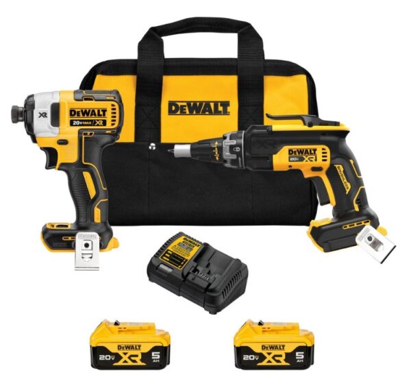 DEWALT DCK268P2  20V MAX Drywall Gun & Impact Kit MAX (DCF630, DCF887), W/