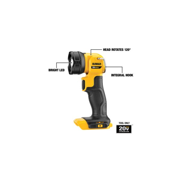 DEWALT DCL040 20V MAX Li-Ion LED Work Light 110 Lumens (Tool Only) - Image 2