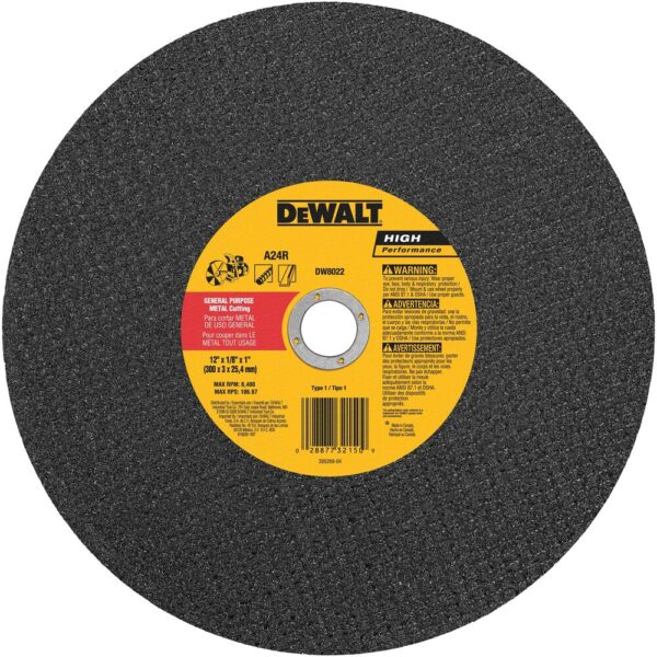DEWALT DW8022 12" x 1/8" x 1" Metal Cut Off Wheel