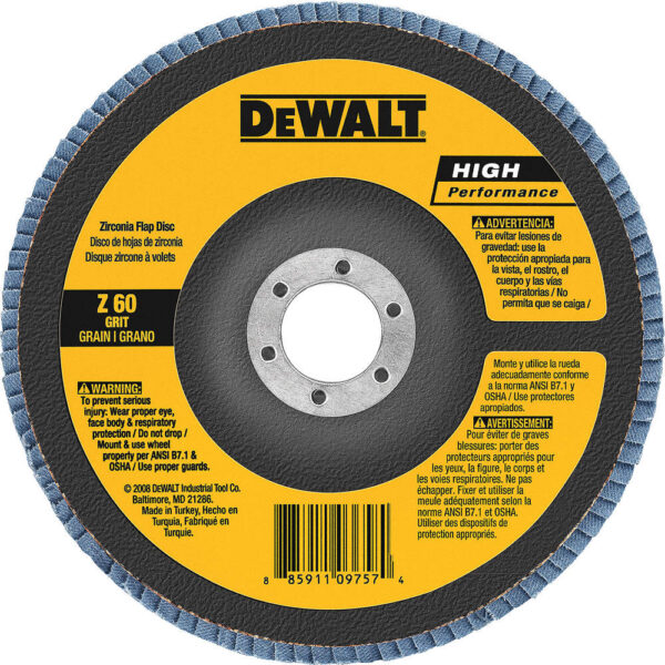 DEWALT DW8318 5" x 7/8" Z80 Type 29 HP Zirconia /PREMIUM Flap Discs