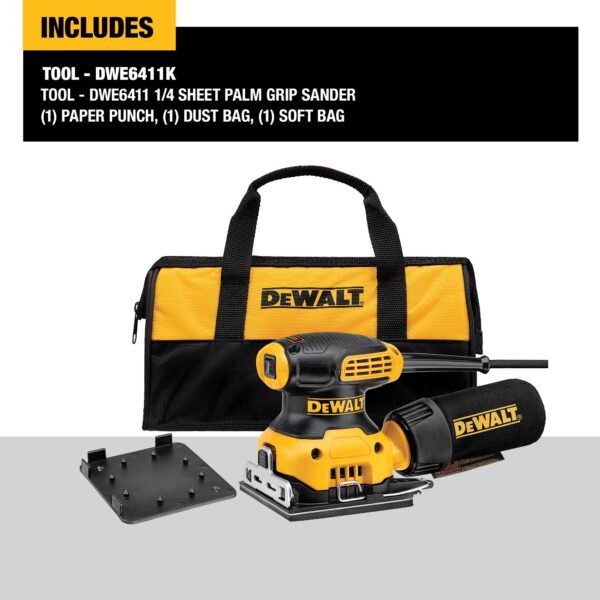 DEWALT DWE6411K 1/4 Sheet Palm Grip Sander Kit