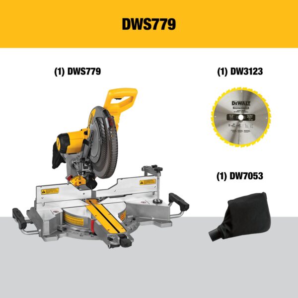 DEWALT DWS779 12" Sliding Double Bevel Compound Mitre Saw - Image 2
