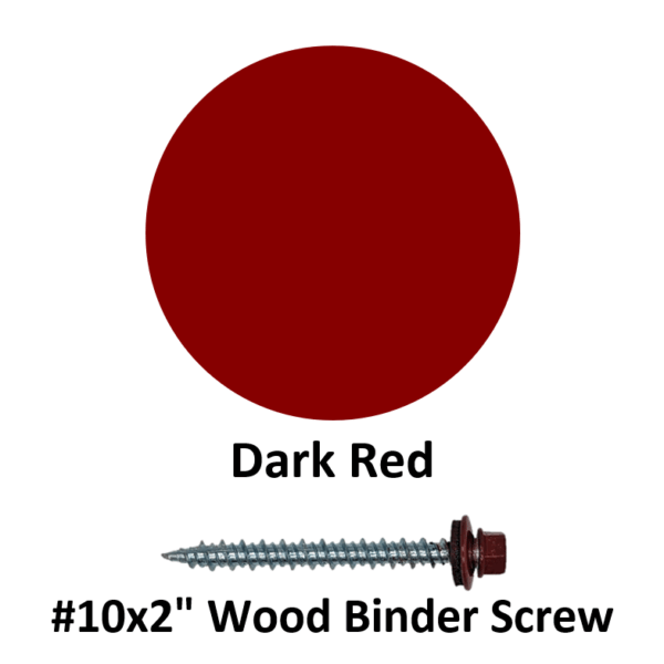 S28250-100 - Roofing/Siding Screw #10x2" Wood Binder Dark Red / 100/Bag