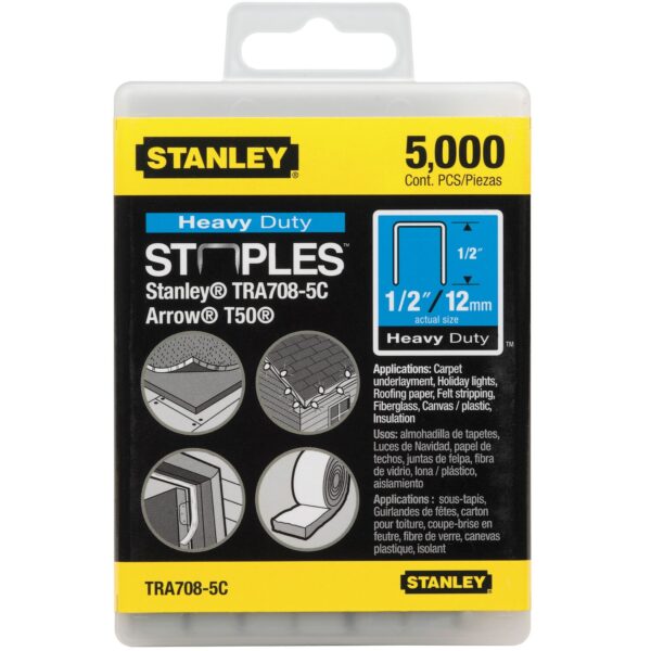 STANLEY TRA708-5C 1/2" Staples - Box 5000
