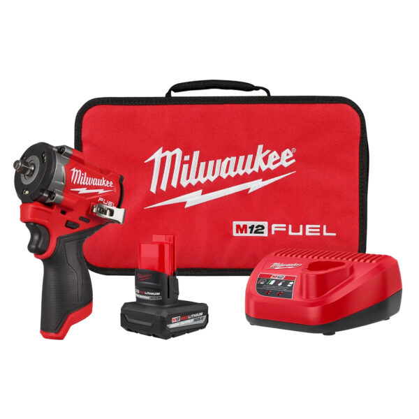MILWAUKEE 2562-21 M12 FUEL™ Stubby 3/8" Impact Wrench 1 Battery Kit