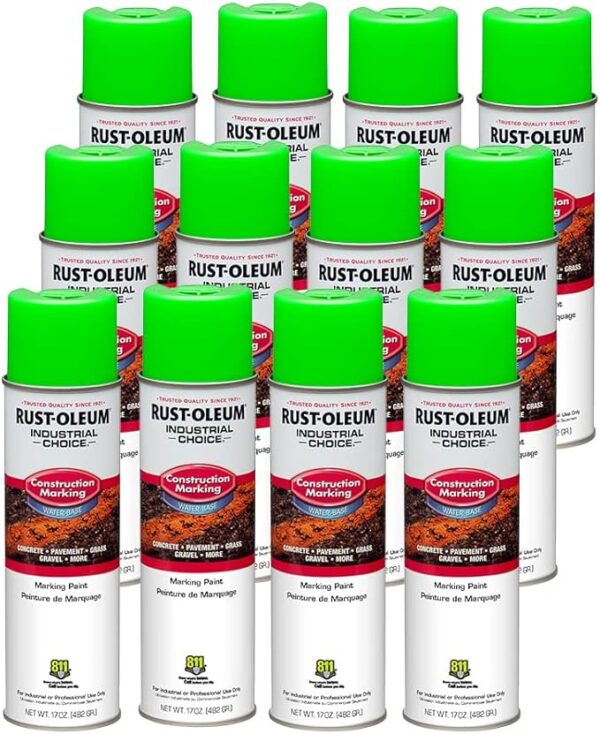 RUSTOLEUM M1400 System Water-Based Construction Marking Paint  Fluorescent Green