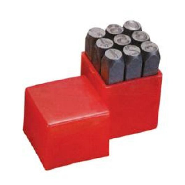 KAR 416125 Number Stamp Set, 3/16" Character Height, Plastic Case (1-9)