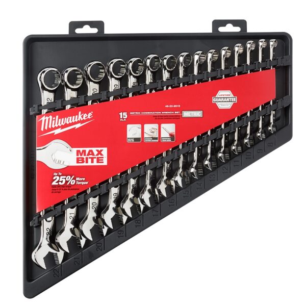 MILWAUKEE 48-22-9515 15pc Combination Wrench Set - Metric
