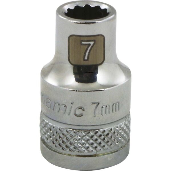 DYNAMIC TOOLS D009107 3/8" Drive 12Pt 7mm Chrome Socket