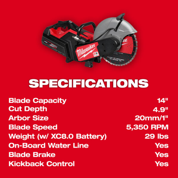 MX FUEL MXF315-2XC 14” CUT OFF SAW w/ RAPIDSTOP™ - KIT - Image 4
